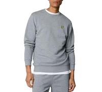 Lyle & Scott Uomo Felpa con Logo, Mid Grey Marl, L