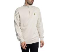 Lyle & Scott Uomo Felpa con zip a un quarto loopback, Beige