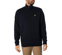 Lyle & Scott Uomo Felpa con zip a un quarto loopback, Blu