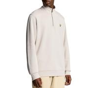 Lyle & Scott Uomo Felpa con zip a un quarto loopback, Beige
