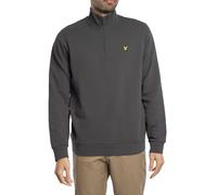 Lyle & Scott Uomo Felpa con zip a un quarto loopback, Grigio