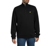 Lyle & Scott Uomo Felpa con zip a un quarto loopback, Nero