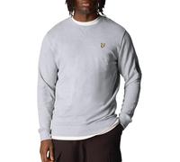 Lyle & Scott Uomo Felpa Girocollo Lavata Grigio Chiaro mélange L