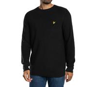 Lyle & Scott Uomo Maglia a coste ingegnerizzata, Nero