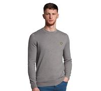 Lyle & Scott Uomo Maglia Girocollo in Cotone Merino Grigio Medio mélange M