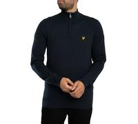 Lyle & Scott Uomo Maglia in cotone con cerniera a un quarto, Blu