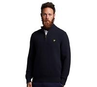 Lyle & Scott Uomo Maglione A Costine con Zip A 1/4 Navy Scuro L