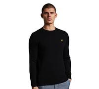 Lyle & Scott Uomo Maglione Girocollo in Cotone Merino, Jet Black, M