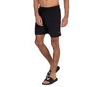 Lyle & Scott Uomo Pantaloncini da Piscina Tinta Unita Nero Corvino XL