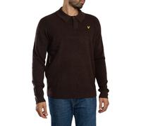 Lyle & Scott Uomo Polo da rugby rilassata in misto lana d'agnello, Marrone