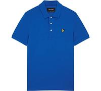 Lyle & Scott Uomo Polo Monocolore Tipped con Riga Blu Acceso S