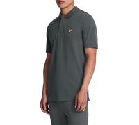 Lyle & Scott Uomo Polo Monocolore Tipped con Riga Grigio Canna di Fucile XXL