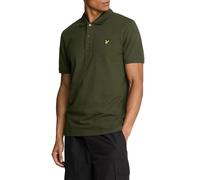 Lyle & Scott Uomo Polo Monocolore Tipped con Riga Verde Oliva XL