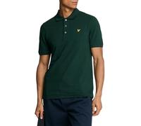Lyle & Scott Uomo Polo Monocolore Tipped con Riga Verde Scuro XXL