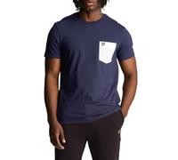Lyle & Scott Uomo T-Shirt con Tasca A Contrasto Blu Navy/Blanco S