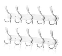 LYLIN Appendiabiti da Parete, Ganci Appendiabiti Attaccapanni da Muro in Acciaio Inox, Cappotto Asciugamano Gancio per Giacche, Cappotti, Cappelli, Sciarpe (Bianco, 15 Ganci,2Pcs)