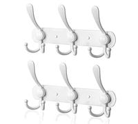 LYLIN Appendiabiti da Parete, Ganci Appendiabiti Attaccapanni da Muro in Acciaio Inox, Cappotto Asciugamano Gancio per Giacche, Cappotti, Cappelli, Sciarpe (Bianco,9 Ganci,2Pcs)
