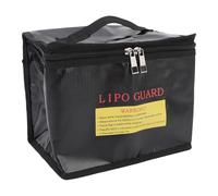 Lylithuif Borsa portabatterie RC, ignifuga, antideflagrante, organizer di grande capacità con maniglia e cerniera per ricarica batterie RC LiPo, nera 215x145x165mm
