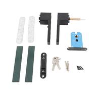 Lylithuif Door Lever Lock Quiet Stylish Reversible Metal Door Handle with Lock and Key for 42-50mm Thickness Doors Durable Aluminum Alloy Stainless Steel Black