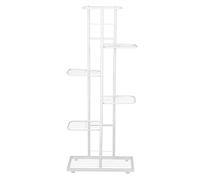 Lylithuif Flower Stand Flower Shelf Planter Shelf 6 Tier Sturdy Wrought Iron Plant Display Rack for Indoor Outdoor Garden Decoration Size 22x43 5x103cm (Bianco)