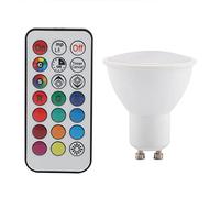 Lylithuif GU10 RGB LED Bulb 3W Color Changing Light with Remote Control Warm White for Home Bar Restaurant KTV Stage Decoration Plastic Aluminum 6x5cm