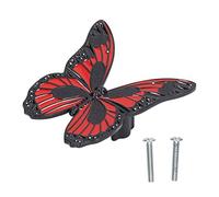 Lylithuif Maniglia per porta a farfalla in lega di zinco artistica a forma di farfalla moderna e minimalista cassettiera armadio guardaroba maniglia per porta decorazione hardware per (Rossa)