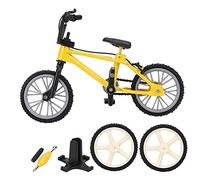Lylithuif Mini Mountain Bike Modello Giocattolo Scala 1/10 Lega di plastica Bicicletta da corsa Accessorio per casa delle bambole Decorazione da scrivania per RC Crawler Axial SCX10 D90 (Gialla)