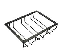 Lylithuif Portabottiglie per vino, elegante e durevole, in ferro, per bicchieri da vino, per soggiorno, ristorante, bar, nero, 11,8x8,3x2,6 pollici