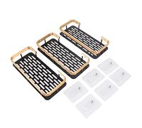 Lylithuif Scaffale per doccia a 3 strati, rettangolare, in alluminio, con cestello per doccia, per bagno di casa, salvaspazio, durevole, antiruggine (Oro Nero)