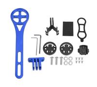 Lylithuif Supporto per computer da ciclismo Set di staffe anteriori estese in lega di alluminio per Bryton Rider 420 530 750 con design leggero e robusto e finitura opaca per mountain bike (blu)