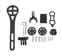 Lylithuif Supporto per computer da ciclismo Set di staffe anteriori estese in lega di alluminio per Bryton Rider 420 530 750 con design leggero e robusto e finitura opaca per mountain bike (Nera)