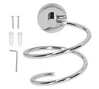 Lylithuif Supporto per organizer per montaggio a parete in acciaio inossidabile 304 per asciugacapelli per bagno, asciugacapelli, resistente alla ruggine, durevole, grande capacità, (Cromato)