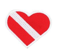 Lylithuif Toppa ricamata per immersioni subacquee a forma di cuore Distintivo da immersione Poliestere di alta qualità Termoadesiva da cucire Ricordo per subacquei Giubbotti Gilet Cappelli