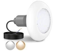 LyLmLe Faro Piscina LED con Filettatura Esterna 2", 12W Lampada LED Piscina 2 Colori Bianco 3000K & 6000K, Ø190mm, 12V AC Proiettore Piscinas per Prefabbricate Vetroresina Fuori Terra Acciaio