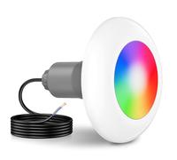 LyLmLe Faro Piscina LED con Filettatura Esterna 2", 15W Luce Piscina RGB Controllo Sincrono, Ø190mm, 12V AC Lampada LED per Piscinas Prefabbricate Vetroresina Fuori Terra Acciaio, Senza Controller