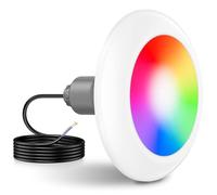LyLmLe Faro Piscina LED con Filettatura Esterna 2", 25W Proiettore Piscina RGB Multicolore Controllo Sincrono, Ø242mm, 12V AC Lampada LED per Piscinas Prefabbricate Fuori Terra, Senza Controller