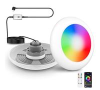 LyLmLe Luci Piscina LED con Filettatura Esterna 2", 25W Lampade Piscina RGB Multicolore con Controllo APP, Dimmerabile 800lm, Timer, Faretto Piscinas con Cavo 9,5m per Piscinas Fuori Terra Acciaio