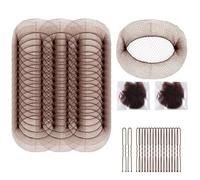 lylqmy Bun Netze, 25 pezzi di retine per capelli invisibili, rete per capelli elastiche, riutilizzabili, a maglia fine da 20 pollici, per infermieri, ballerine, istruzioni di volo, marrone, Taglia