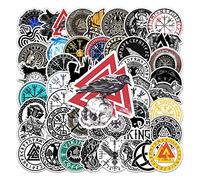 LYLSDSB 50 adesivi Viking pirati impermeabili, alla moda, vintage, in vinile, Nordic Decals per laptop, bottiglia d'acqua, skateboard, auto, bicicletta, cellulare, chitarra, computer, bagaglio