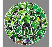 LYLSDSB, confezione di adesivi in vinile impermeabili Marvel Avengers Hulk verdi [50 pezzi] per laptop, auto, skateboard e altro