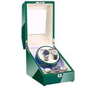 LYLXSF Green Automatic Watch Winder Box Paint Piano Dual Alimentatore Doppia Alimentazione Motore Super Silenzioso 4 Accessori di impostazione della modalità di Rotazione,