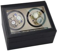 LYLXSF Guarda Winder per 10 Orologi Automatici, con Motore Super Tranquillo, Orologi rotanti per la Scatola di archiviazione in Forma di accoglienza e Orologi da Uomo, Nero, Nero, Nero,
