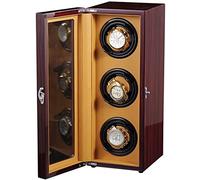 LYLXSF Scatola di avvolgitore per Orologio Automatico 3 Cuscinetto Retrattile Cuscinetto Silenzioso Pittura per Pianoforte Adattatore Esterno e Accessori a Batteria, Rosso,