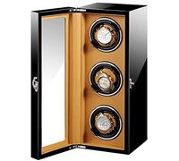 LYLXSF Scatola di avvolgitore per Orologio Automatico 3 Cuscinetto Retrattile Cuscinetto Silenzioso Pittura per Pianoforte Adattatore Esterno e Accessori a Batteria, Rosso,