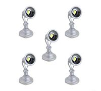 LYM20 5 pz modello ferroviario lampada faretto luci di inondazione per HO scala 1:87 layout layout tensione di funzionamento 3V AC DC compatibile bianco caldo LED bianco (bianco)