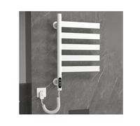 LYMGRZ Bianco, 5 aste, portasciugamani Elettrico Girevole con Timer, portasciugamani riscaldato a Parete con Spina, scaldasalviette in Acciaio Inossidabile per Bagno