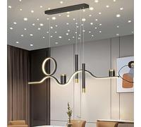 LYMGRZ Lampada a Sospensione Star Clear Sky a LED per Tavolo da Pranzo, Altezza Regolabile, Telecomando, Lampada da soffitto per Sala da Pranzo, Soggiorno, Ufficio (Nero)