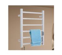 LYMGRZ Scaldasalviette Elettrico a Parete, Bianco, con Cablaggio, a Temperatura costante, per Il Bagno, in Acciaio Inox.