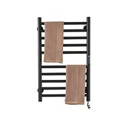 LYMGRZ Scaldasalviette Elettrico per Bagno, Asta di Asciugatura a Parete con 10 Barre, asciugatrice con Timer, con Spina o cablato, scaldasalviette e asciuga in Modo Caldo e Asciutto (Nero Opaco),
