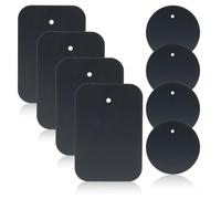 LYMISPIYA Set di 8 piastre metalliche sottili per supporto magnetico per telefono auto, set di fogli metallici autoadesivi (4 tondi e 4 rettangolari, nero)